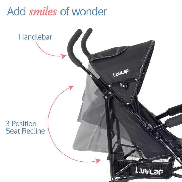 Navigate city streets with ease using the Luvlap City Buggy Baby Stroller, offering a convenient and comfortable ride for your child and a hassle-free experience for parents. Available at uSmile.toys." www.usmile.toys